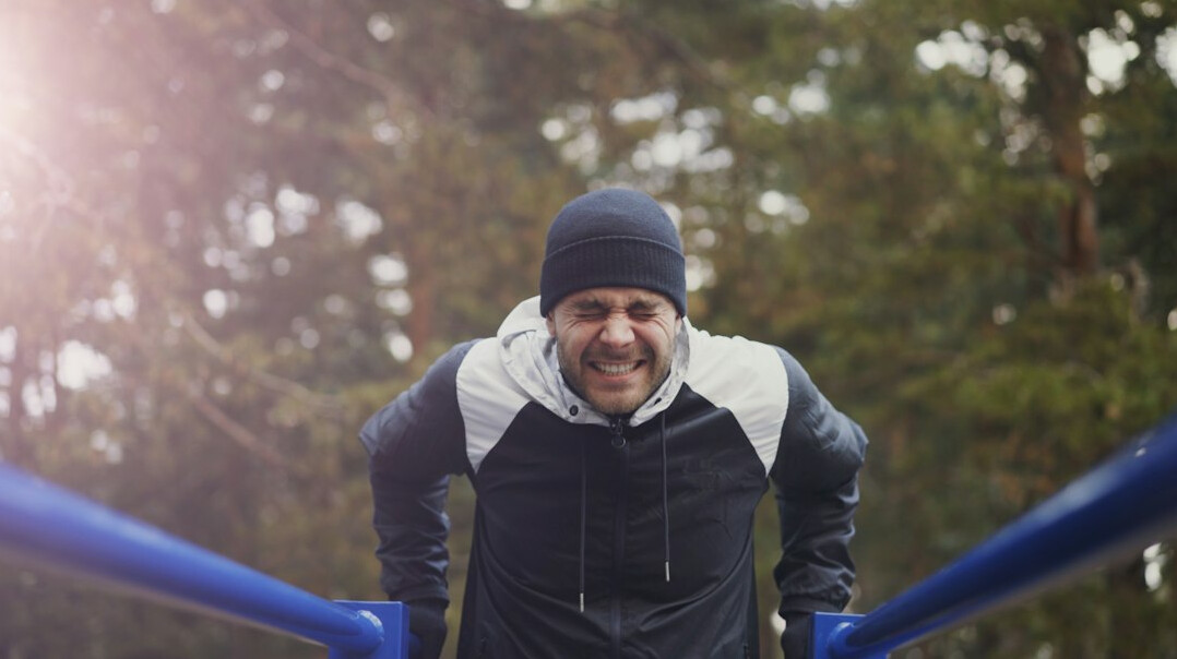 elderly man exercising outdoors