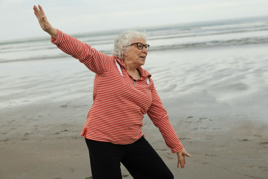 elderly man exercising outdoors
