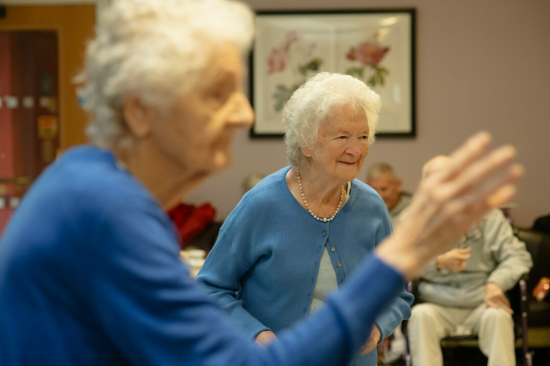 seniors doing gentle exercises